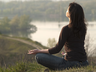 Image showing Meditating woman