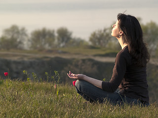 Image showing Meditating woman