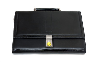 Image showing Black stylish leather briefcase