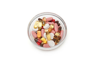 Image showing Multicolored tablets and capsules