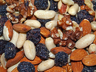 Image showing Mixted fruit and nuts.