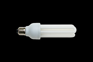 Image showing Fluorescent light bulb isolated