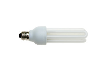 Image showing Fluorescent light bulb isolated