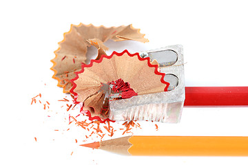 Image showing Pencil and sharpener