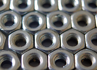 Image showing Steel industrial nuts.