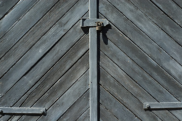 Image showing Wooden door with lock