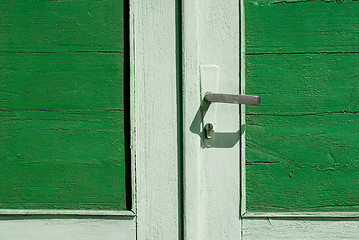 Image showing Green door