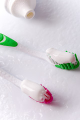 Image showing toothpaste and toothbrushes