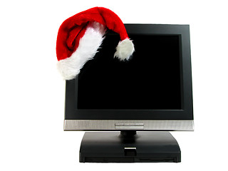 Image showing Santa's hat on a desktop computer