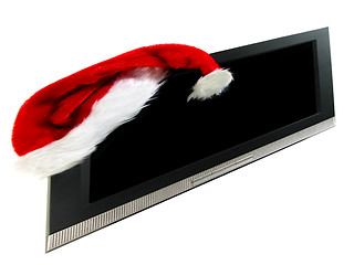 Image showing Santa's hat and screen