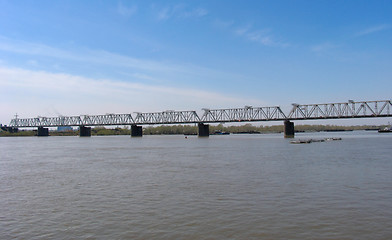 Image showing Railway bridge over river Ob