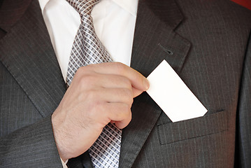 Image showing Businessman with business card