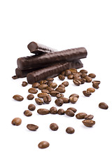 Image showing chocolate bars and coffee