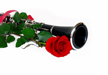 Image showing Red rose clarinet