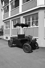 Image showing Black and white vintage car