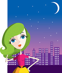 Image showing City Girl at Night