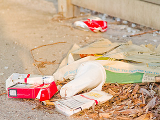 Image showing Modern lifestyle - Rubbish lying in the street