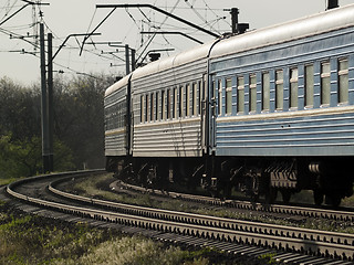 Image showing Train on curve