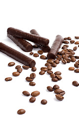 Image showing chocolate bars and coffee