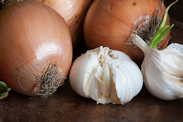 Image showing garlic and onions