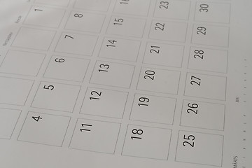 Image showing Calendar sheet