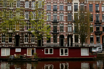 Image showing Houseboats in Amsterdam
