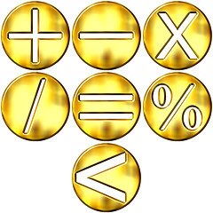 Image showing 3D Golden Math Symbols