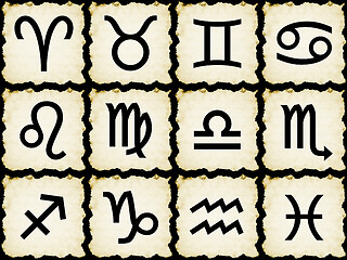 Image showing Zodiac Signs on Papyrus