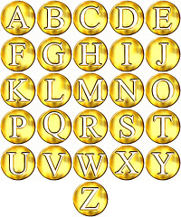 Image showing 3D Golden Framed Alphabet