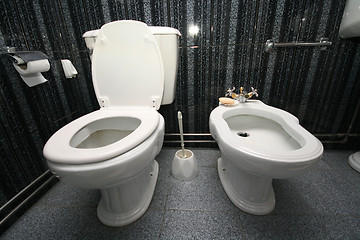 Image showing black and white wc