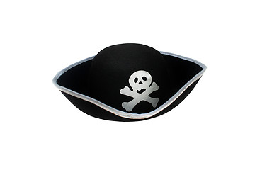 Image showing Pirate hat with skull isolated