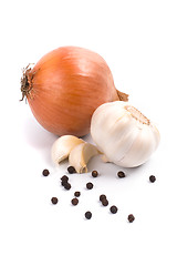 Image showing onion, garlic and black pepper