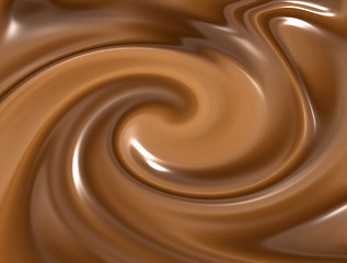 Image showing swirling melted chocolate