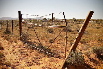 Image showing old desert fence