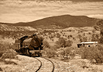 Image showing steam train coming around the corner