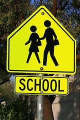 Image showing School Crossing Road Sign