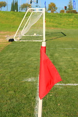 Image showing Soccer Field Corner Flag