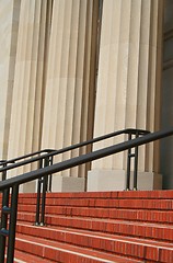 Image showing Steps And Handrails Next To Columns