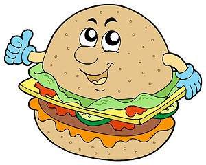 Image showing Cartoon hamburger