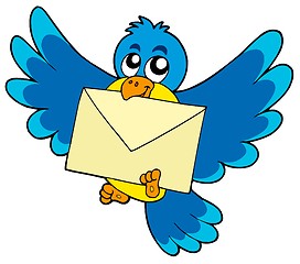 Image showing Cute bird with envelope