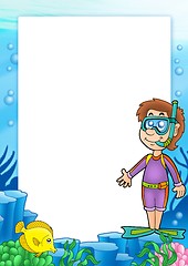 Image showing Frame with snorkel diver 2