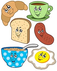 Image showing Cartoon breakfast collection