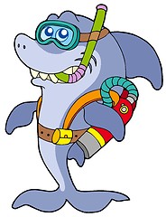 Image showing Shark scuba diver