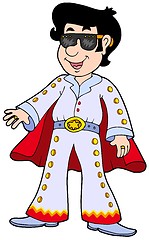 Image showing Cartoon Elvis impersonator