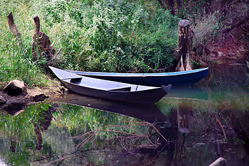 Image showing boats over tranquil water