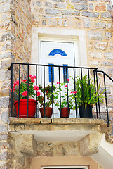 Image showing Old stone house in Montenegro - Entrance door