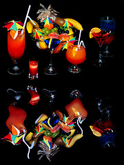 Image showing Attractive cocktails over black