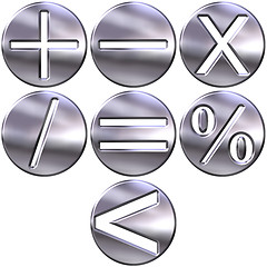 Image showing 3D Silver Math Symbols