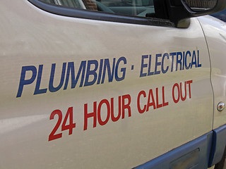 Image showing Sign on a van