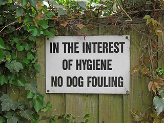 Image showing Dog fouling sign